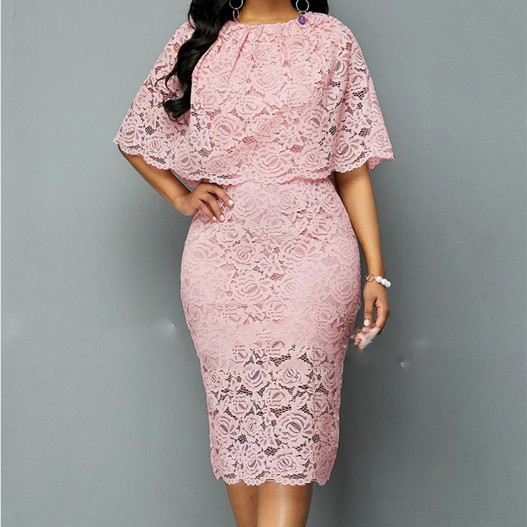 African Lace Maxi Dress – Elegant Plus-Size Dashiki Evening Gown
