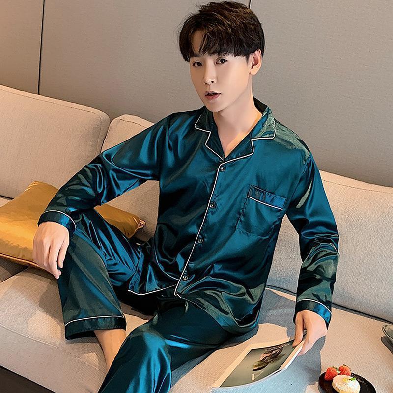 Herren Seiden Pyjama Große Größen | Luxus Nachtwäsche Set