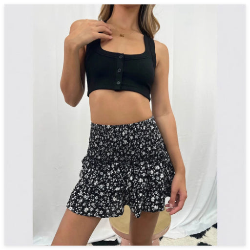 Damen Volantrock Casual | Eleganter Lotusblatt Rock