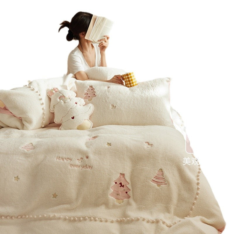 Winter Bettwäsche 4-teilig | Milchfaser weich warm Princess Stil