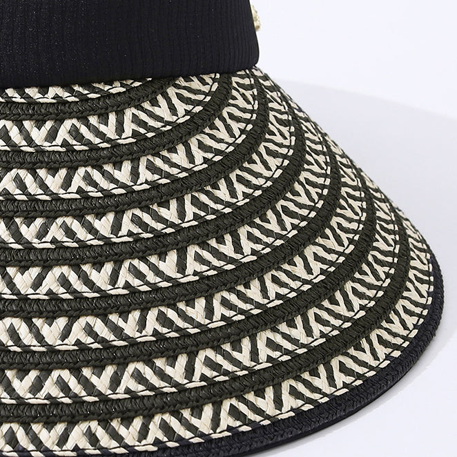 Foldable Women's Straw Hat with Wide Brim – Open Sun Protection Hat