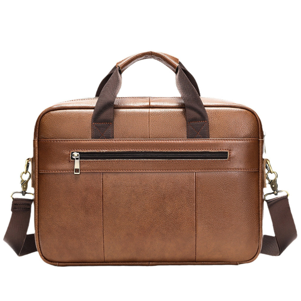 Men's Leather Business Shoulder Bag Laptop Briefcase - Premium Document Bag
