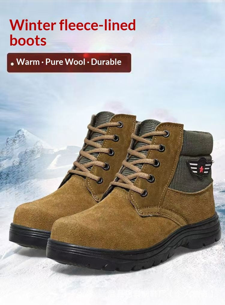 Men's Thermal Winter Boots with Lambskin Trim – Warm Cotton Boots