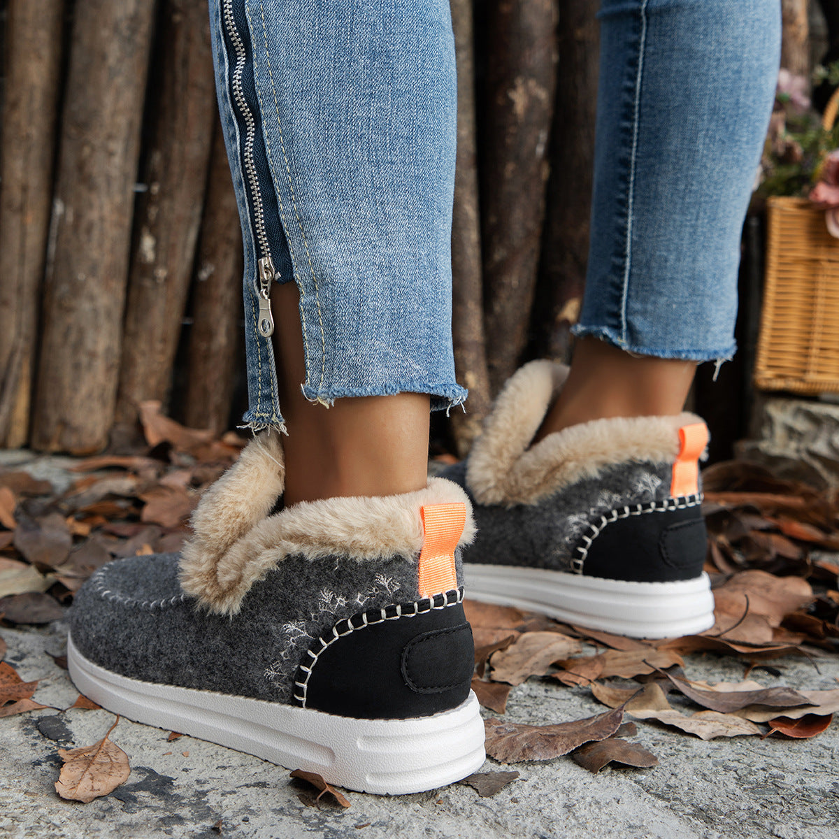 Women's Winter Lined Shoes | Warm Fleece Slip-On Comfortable