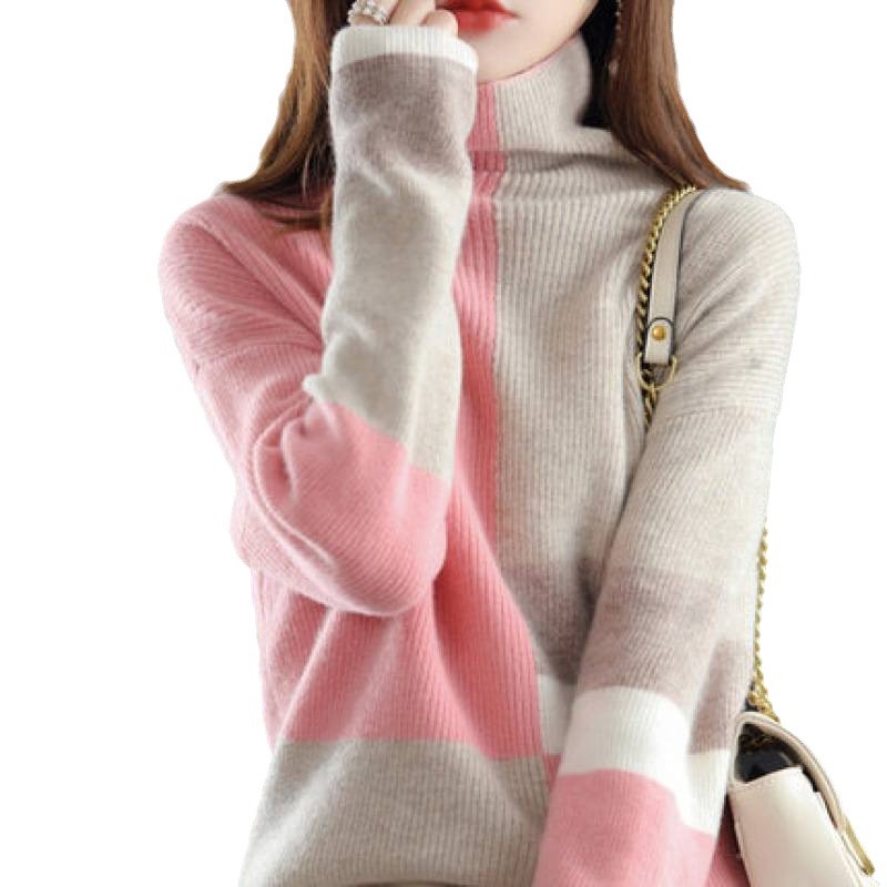 Damen Rollkragenpullover | Lockerer Strick Winterpullover