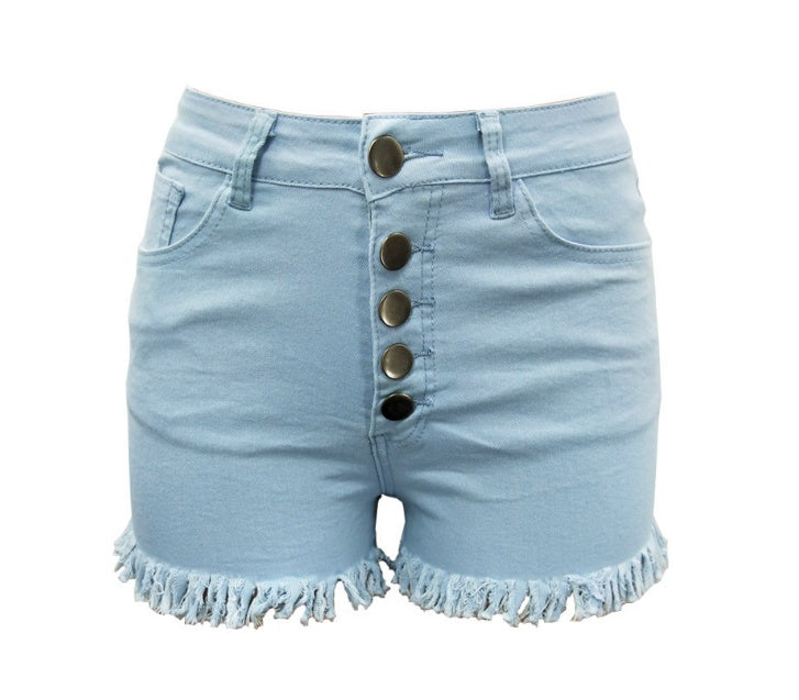 Women's Denim Shorts with Buttons – Sexy & Figure-Hugging