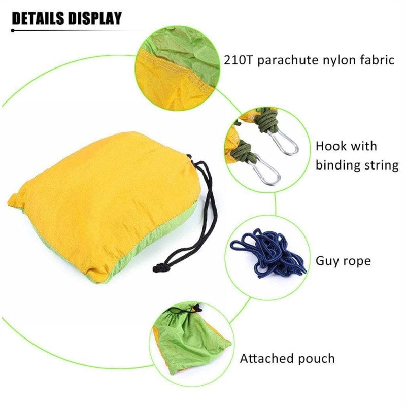 Ultralight Double Camping Hammock made from Parachute Nylon | Portable & Durable Outdoor