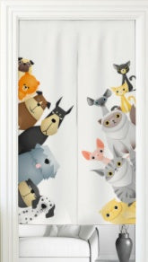 Door curtain fabric | lightly modern privacy screen room divider