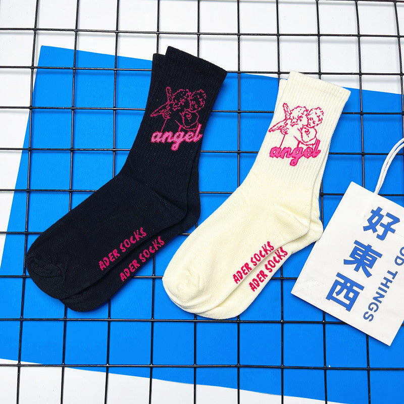 Unisex Trend Socken Mid Tube – Sport Casual Letter Design