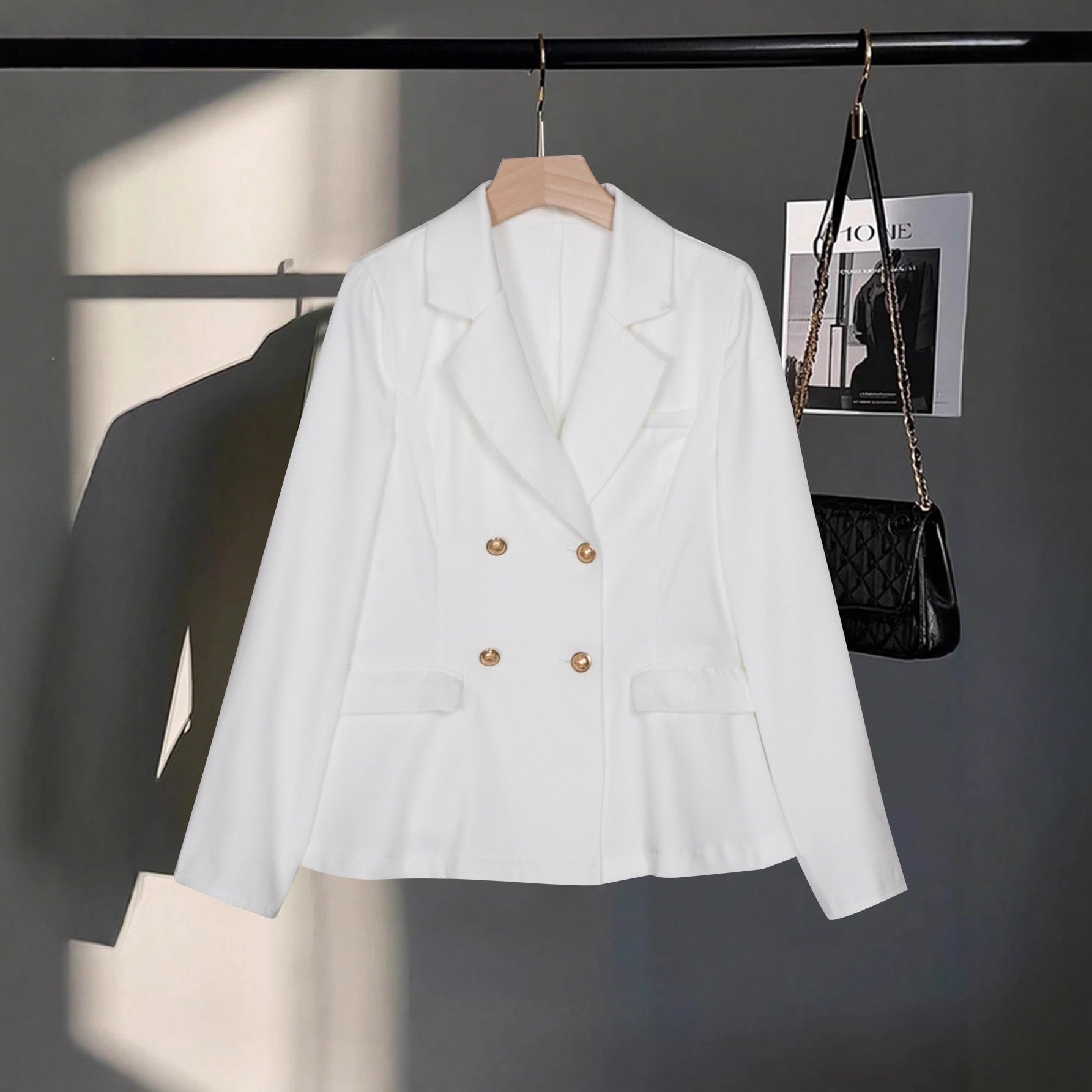 Eleganter Damen Cropped Blazer – Doppelreihig & High-End Design