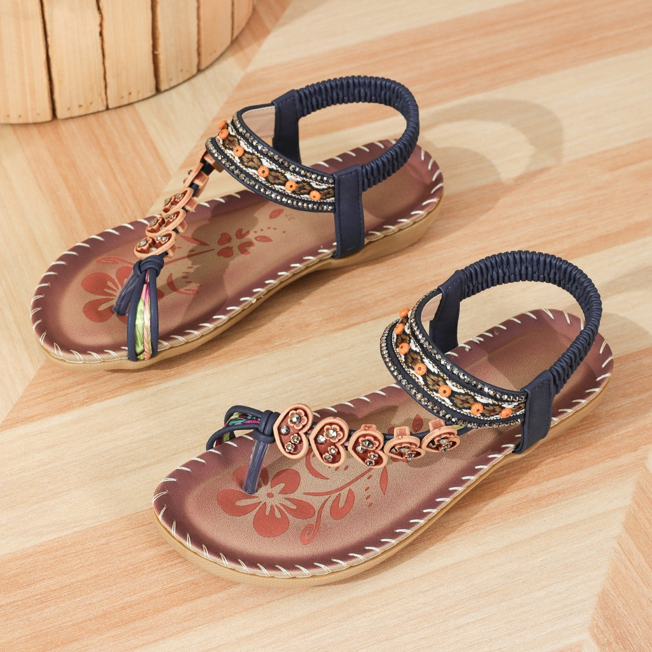 Women's Boho Flat Sandals Beach Summer Comfortable Lightweight Shoes