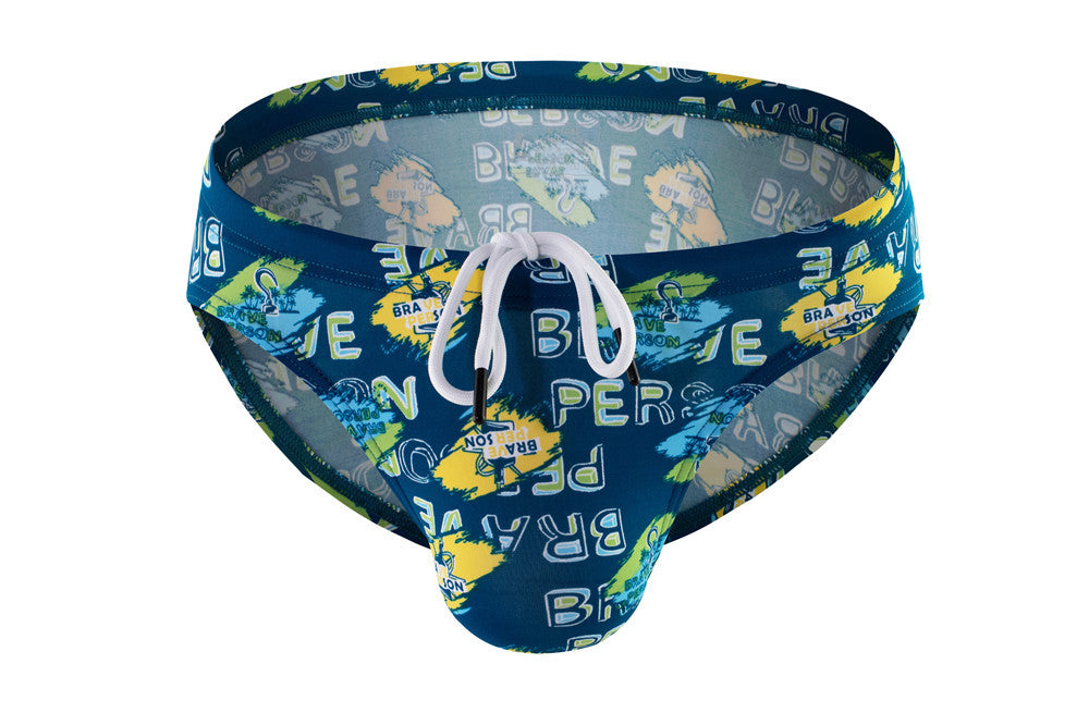 Men's Bikini Swim Brief Print | Nylon Swim Trunks Breathable Summer