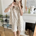 Women's Floral Lace Pajamas | Cute Short Sleeve Sleepwear