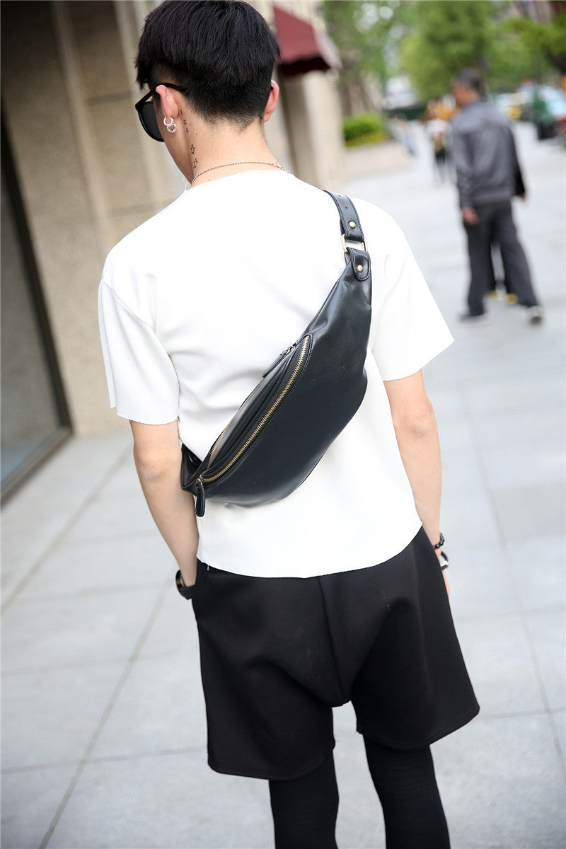 Men's Leather Chest Bag | Compact Crossbody Sling Bag