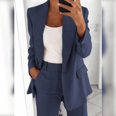 Damen Blazer & Hose Set – Slim Fit, Elegant & Business Zweiteiler