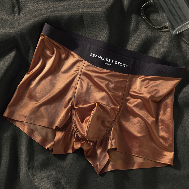 Men's Ice Silk Boxer Briefs | Luxury Satin | Cooling Breathable
