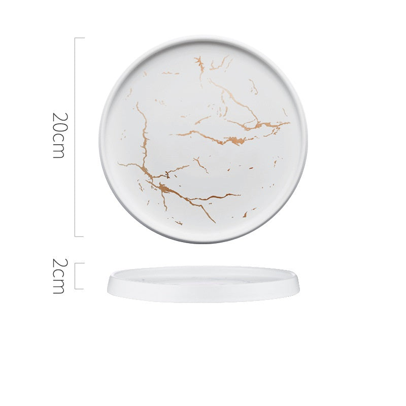 Keramik Teller Marmor | Nordisches Design Geschirr modern elegant