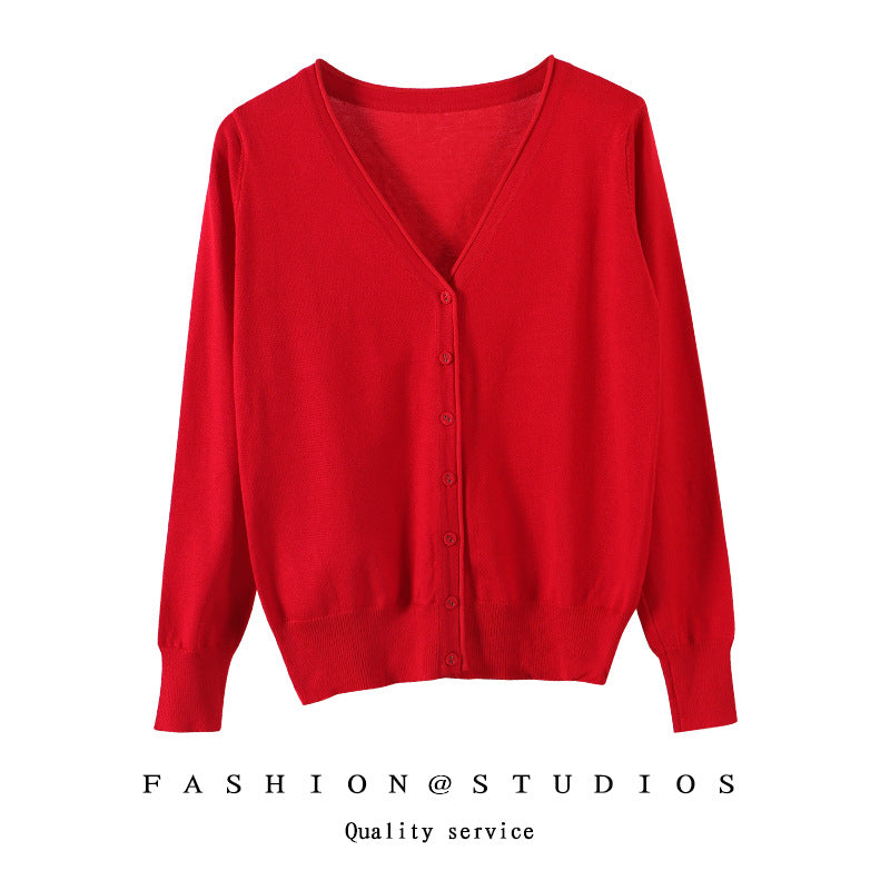 Women's Slim Fit Knitted Cardigan – Plus Sizes Spring Autumn