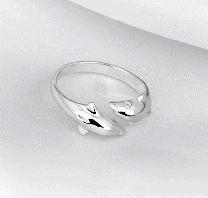 Ring aus 925er Sterlingsilber, Schwanzring, Damenring, Delfinring