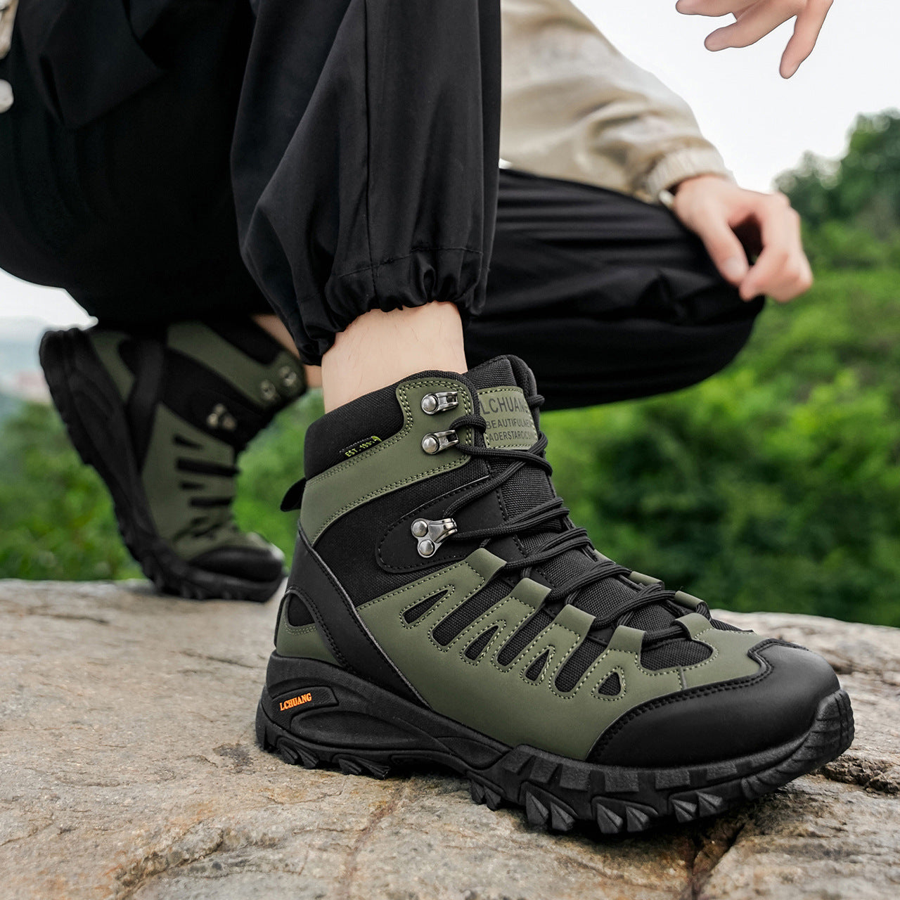 Men's High Top Lace-Up Winter Boots – Martens Style Leather Ankle Boots