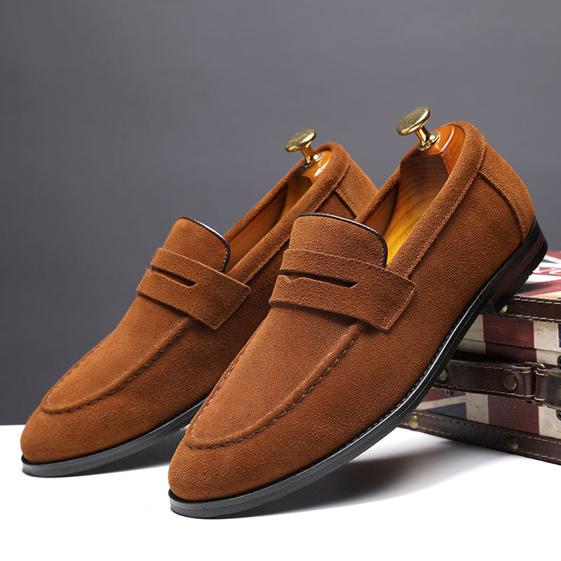 Men's Nubuck Leather Slip-On | Comfortable Casual Loafer Shoes