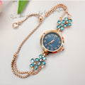 Ladies' Luxury Wristwatch, Flower Shape – Jewelry Watch with Rhinestones