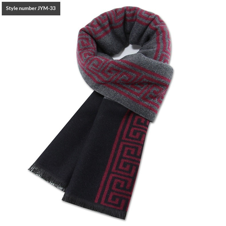 Men's Scarf Plaid Warm Wool Blend Winter Thick Elegant