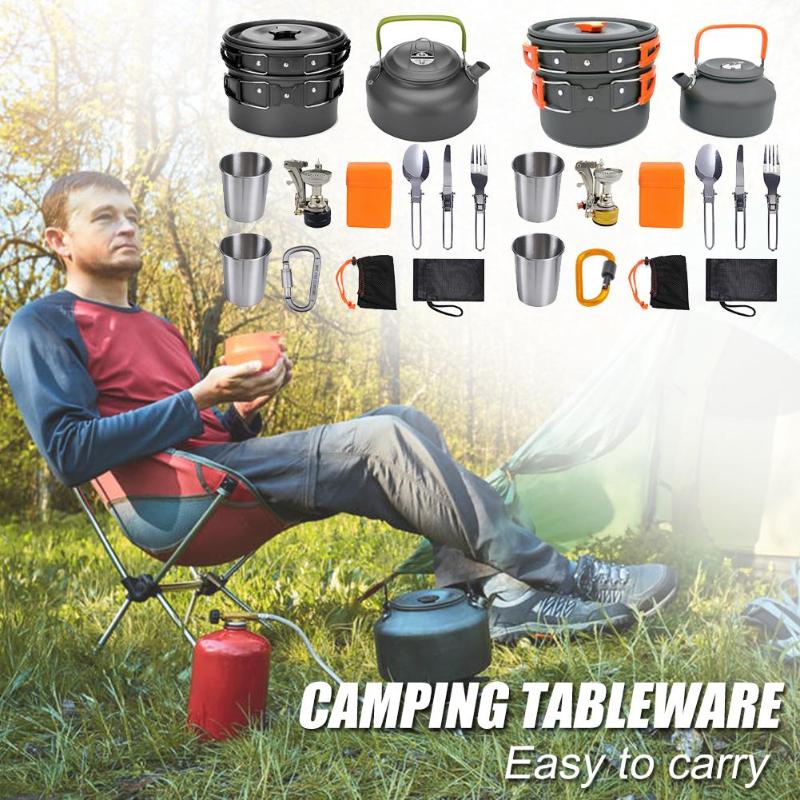 Multifunctional Camping Cookware Set Aluminum | Outdoor Cookware Set for Camping, Hiking & BBQ