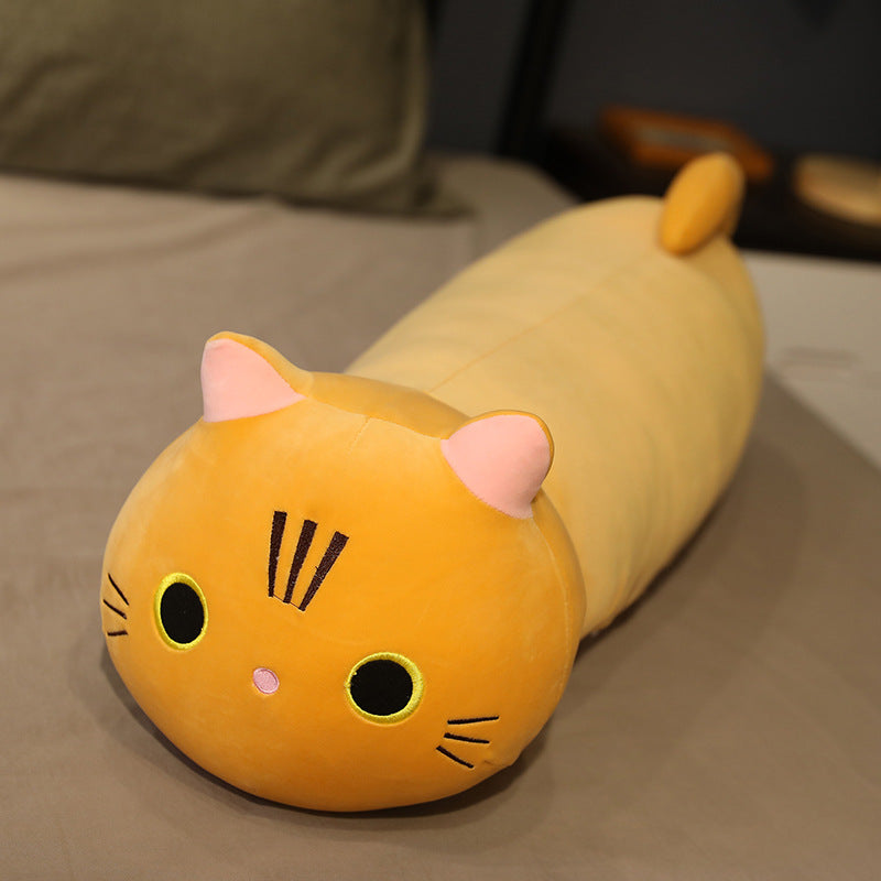Long Cat Plush Pillow | Soft Cartoon Stuffed Animal