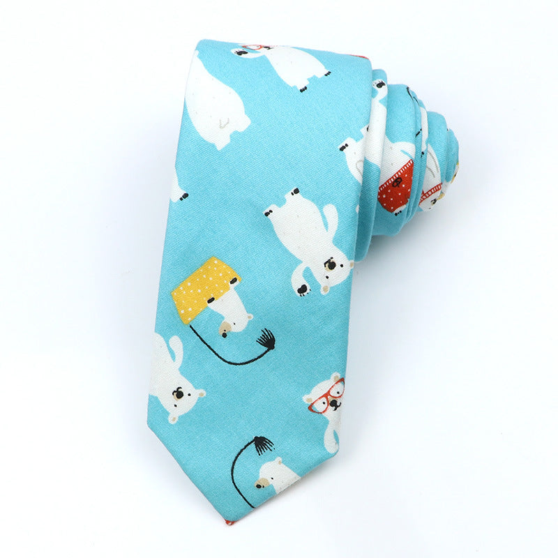 Slim Tie Men's Cotton Korean Slim Modern Elegant