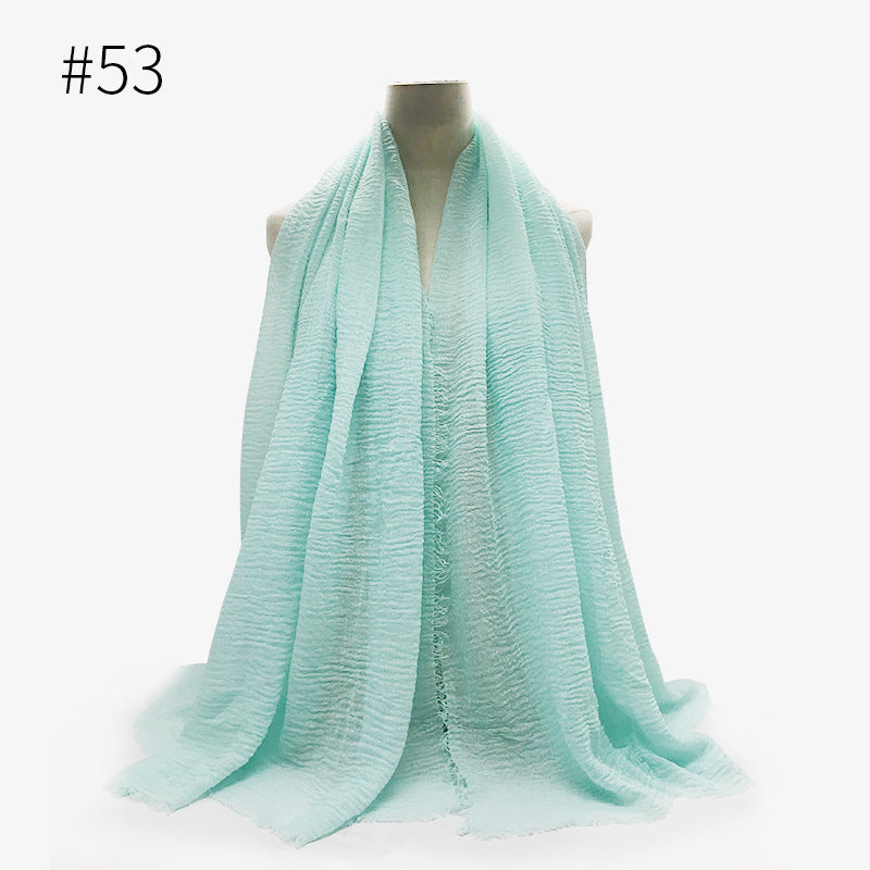 Damen Baumwoll Pashmina Schal | Weicher Fransen Hijab Stola