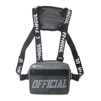Women's Streetwear Chest Bag | Black Modern Chest Rig Bag