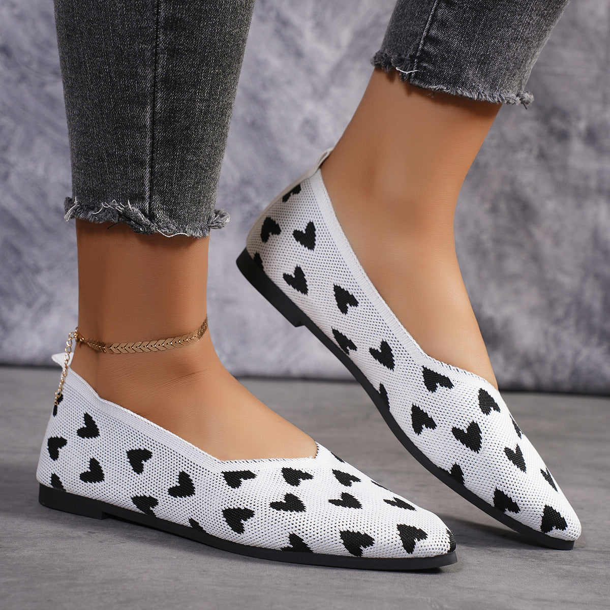 Women's Knitted Slip-On Shoes Lightweight | Comfortable Casual Flats