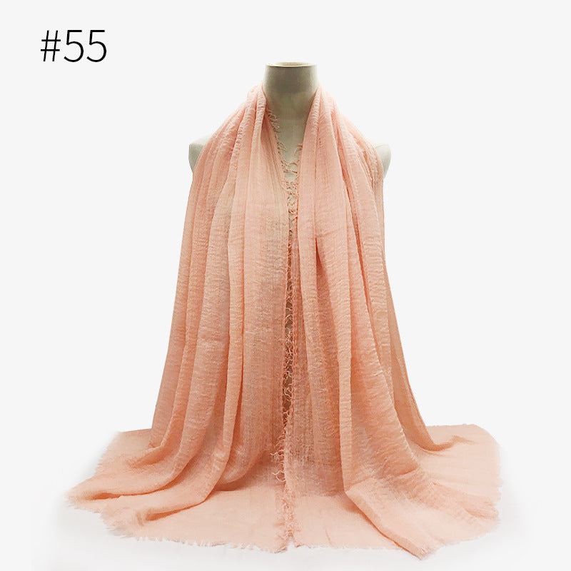 Damen Baumwoll Pashmina Schal | Weicher Fransen Hijab Stola