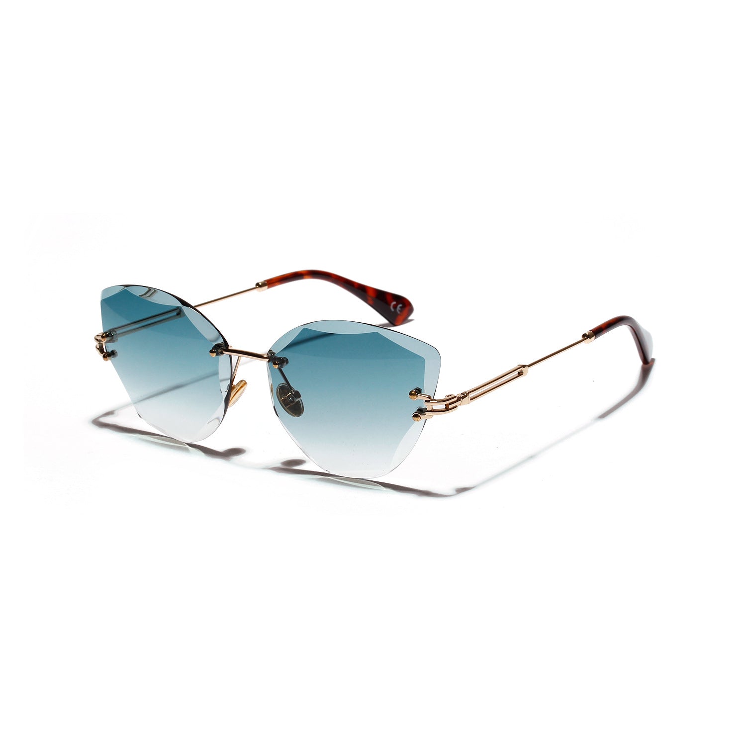 Cat-Eye Sonnenbrille Damen | Retro Luxus Strass Brille