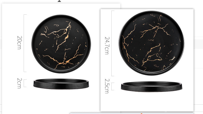 Keramik Teller Marmor | Nordisches Design Geschirr modern elegant