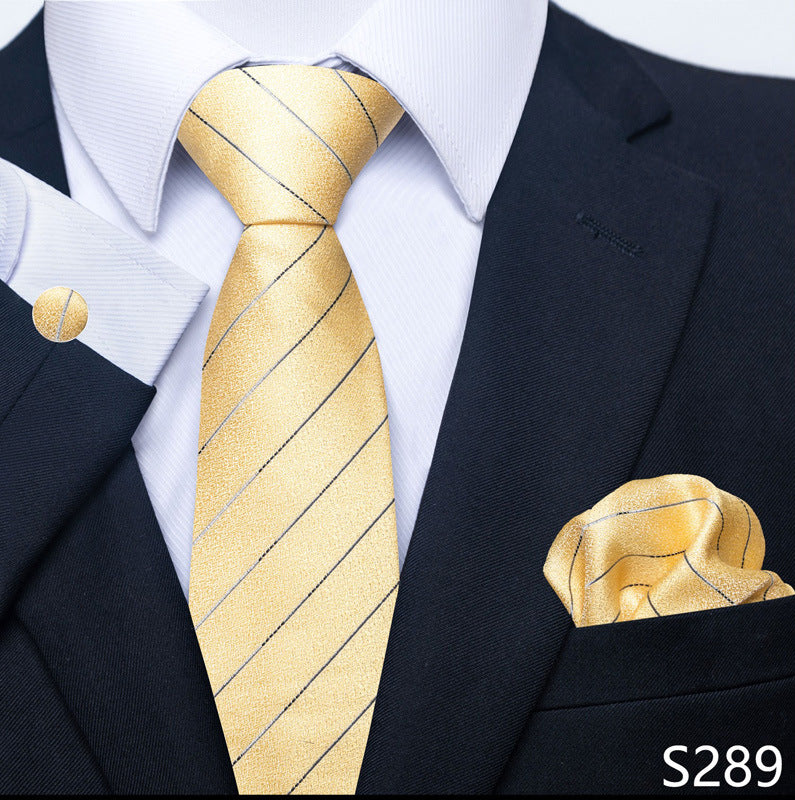 Men's Tie Set Business Scarf Cufflinks Elegant