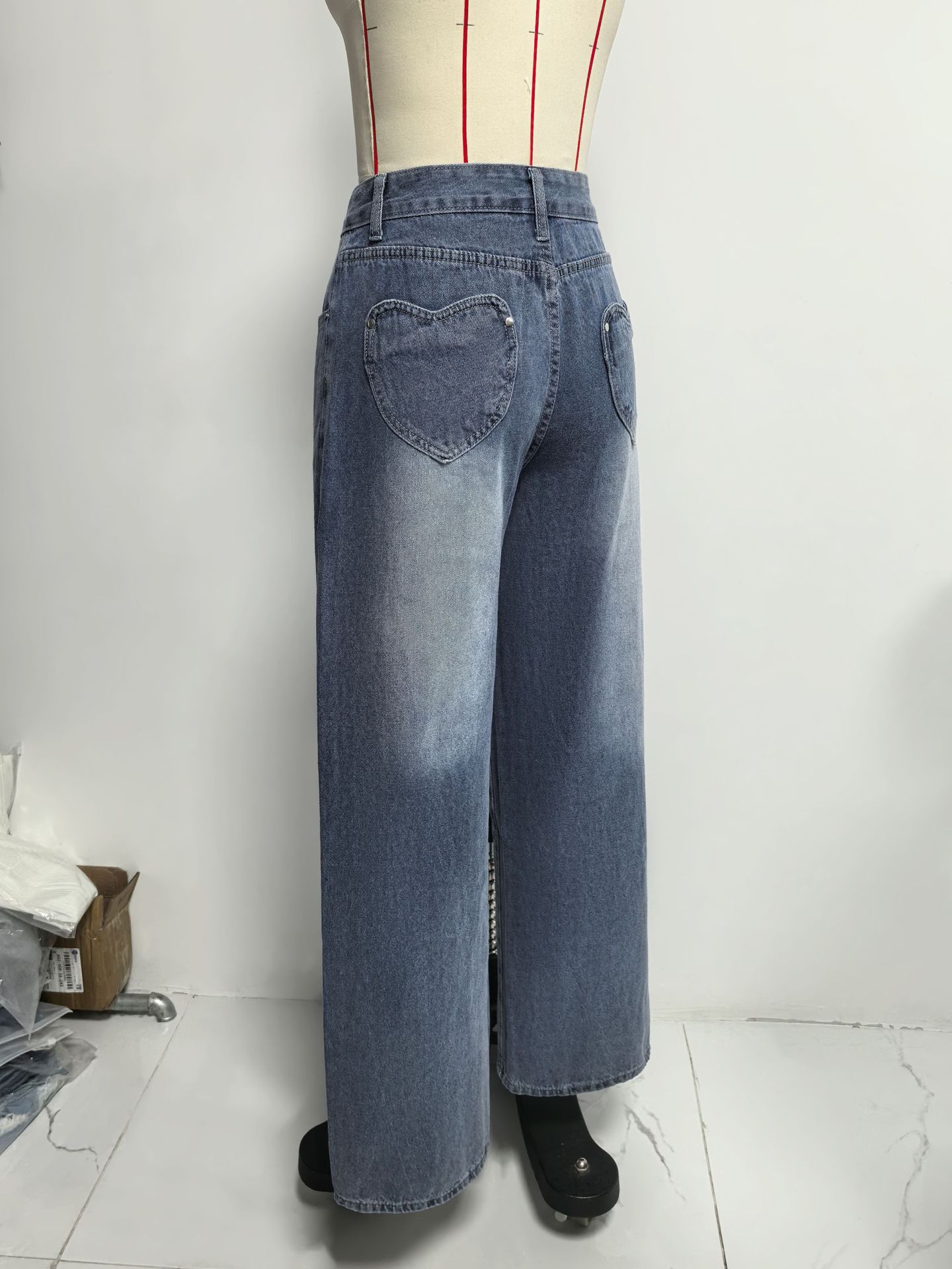 Women's Vintage Jeans Washed Look – Trendy Retro Denim Pants