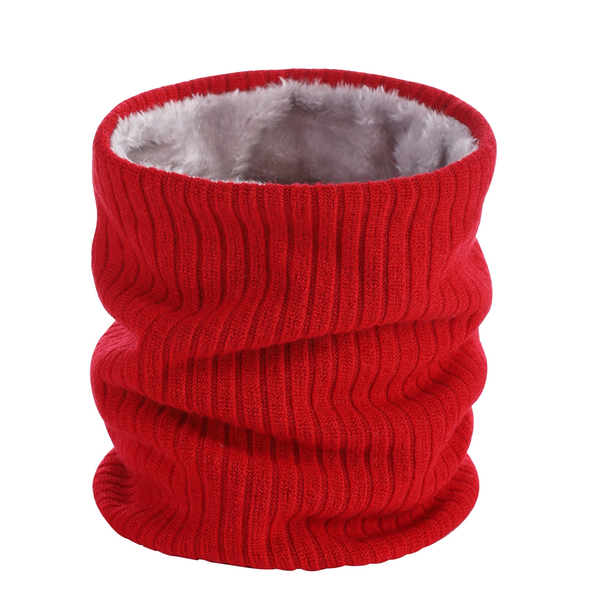 Warm Plush Scarf Winter Unisex Soft Knitted Scarf Solid Color
