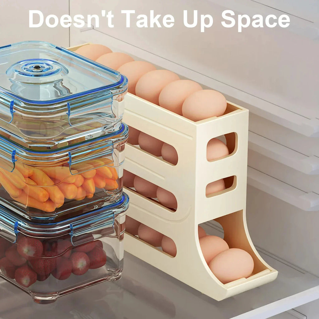 Egg Holder Refrigerator 4 Tiers | Automatic Organizer