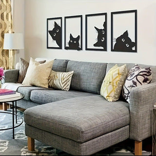 Metal wall decor black cat | Buy modern wall art