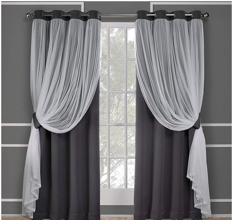Lace curtain double-layered | sheer blackout elegant