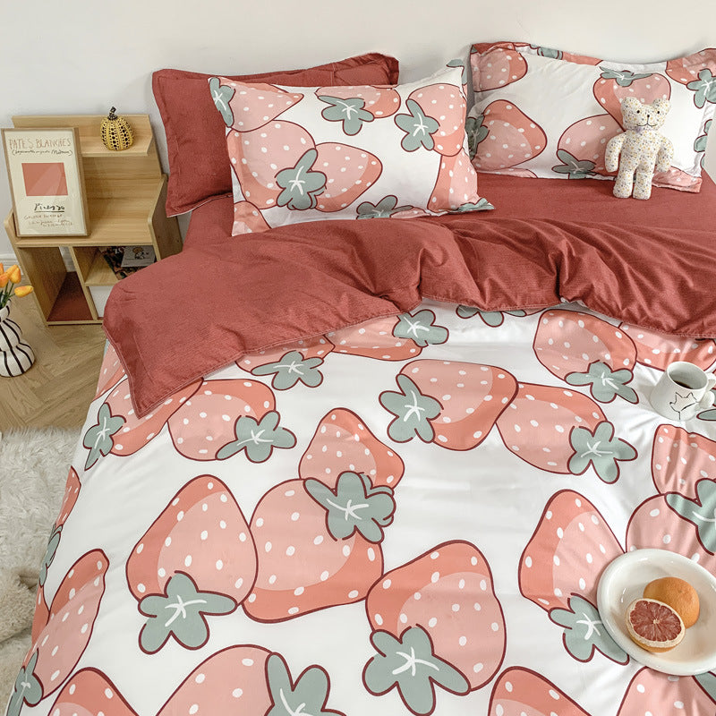 Cartoon bedding 4-piece | soft colorful skin-friendly durable