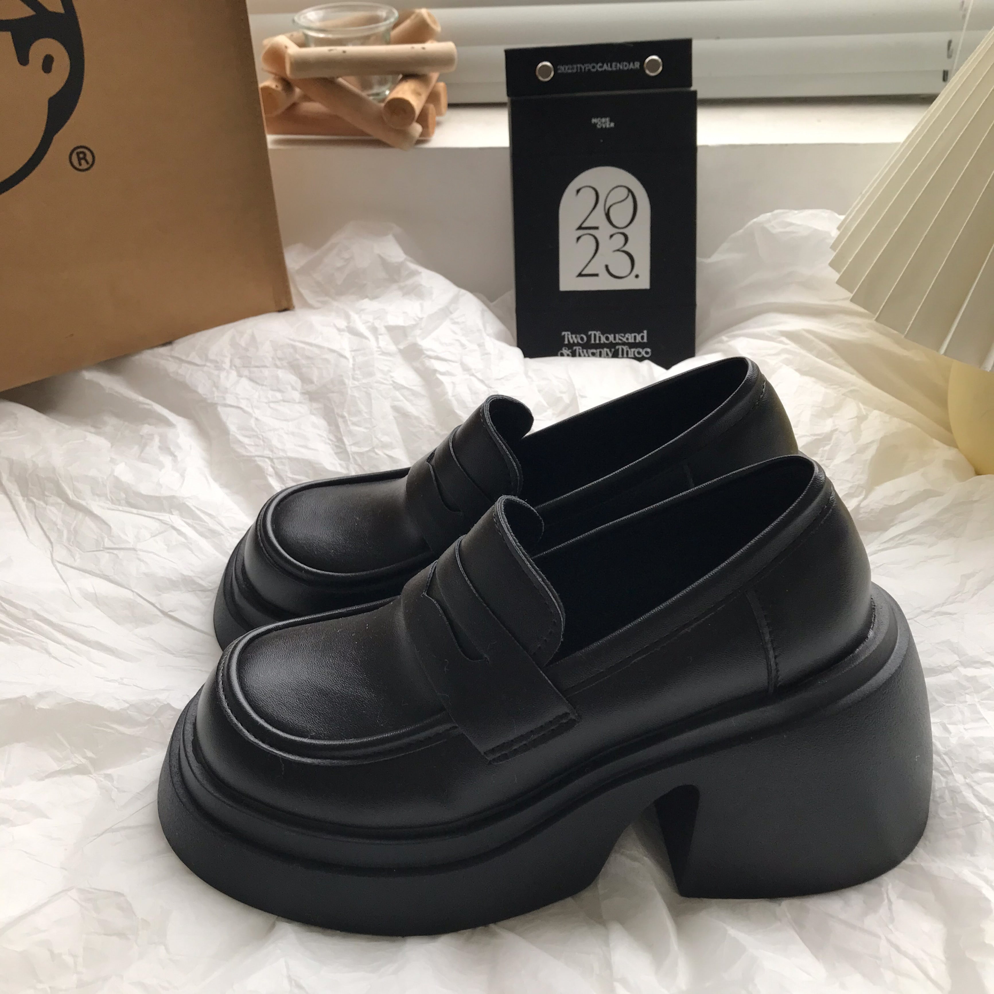 Women's Leather Lace-up Block Heel Shoes | Elegant Comfortable Shoes