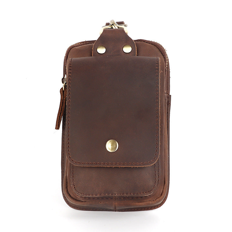 Herren Gürteltasche Leder Vintage | Handy Hüfttasche Echtleder