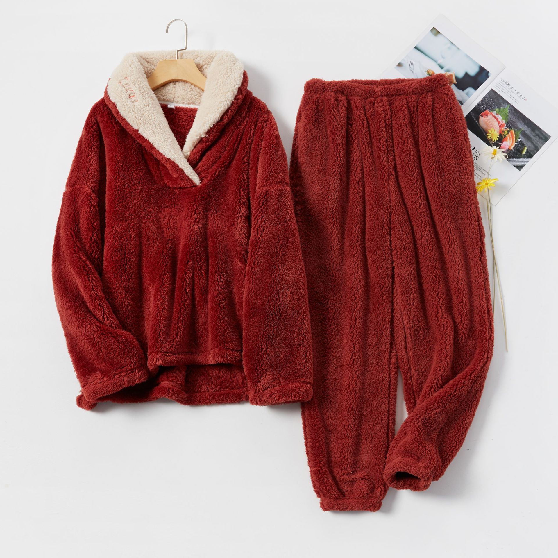 Women's Coral Fleece Pyjama Set – Warm, Fluffy & Perfect for Winter