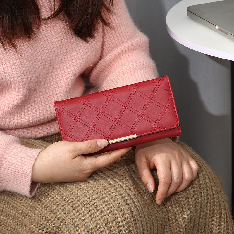 Women's Clutch Wallet Large Diamond Embroidery Elegant Fashion