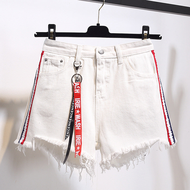 Plus Size High Waist Denim Shorts | Loose Wide Leg Hot Pants