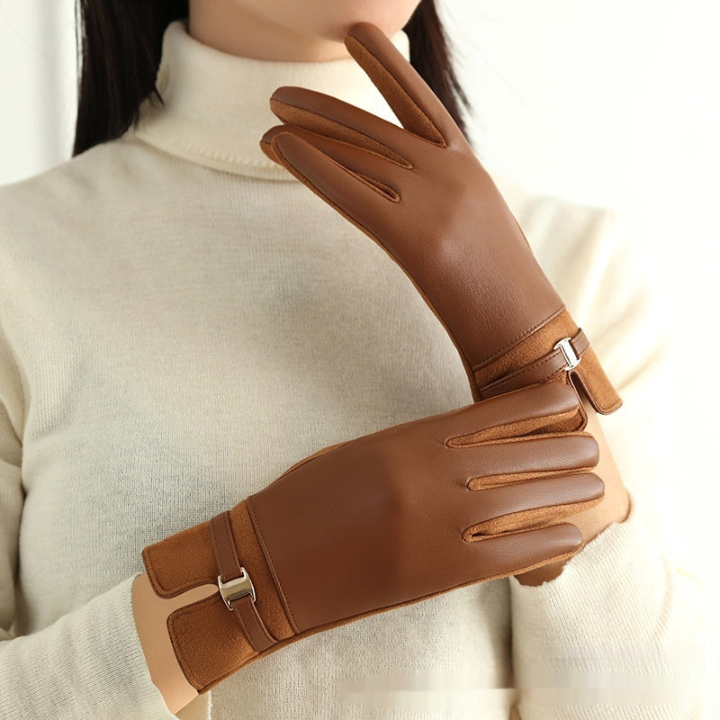 Damen PU Handschuhe mit Fleecefutter – Stilvoll Warm & Modern