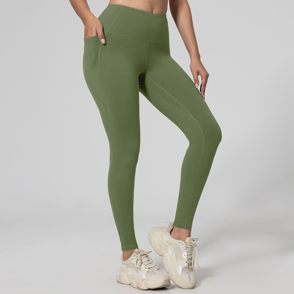 Women's High Waist Running Leggings with Pockets – Push-Up Sports Trousers